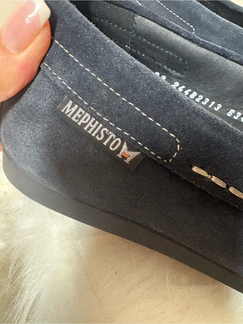 {EUC} Men's MEPHISTO Navy Suede Slip-On Loafers 9.5 US